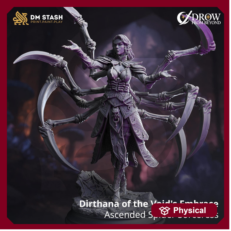 Dark Elf Female Cleric, Sorcerer, Wizard PC/ NPC Miniature | 5 Sizes /Scales - Only-Games