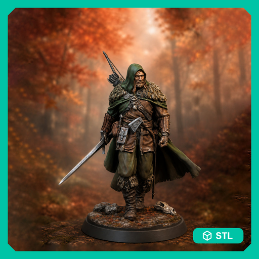 Human Ranger Miniature STL | Sword Fighter | Digital Download - Only-Games
