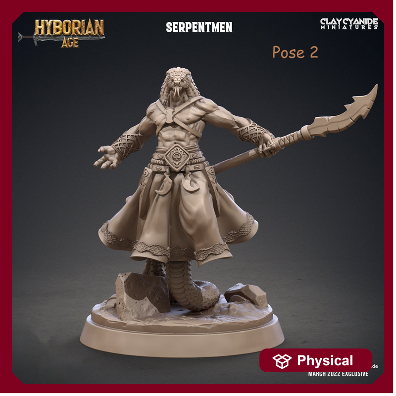 Yuan-Ti Abomination Pureblood, Serpentfolk, Serpent-men | 28mm, 32mm,75mm Scales | Resin Miniature | Dungeons and Dragons  | Pathfinder | - Only-Games