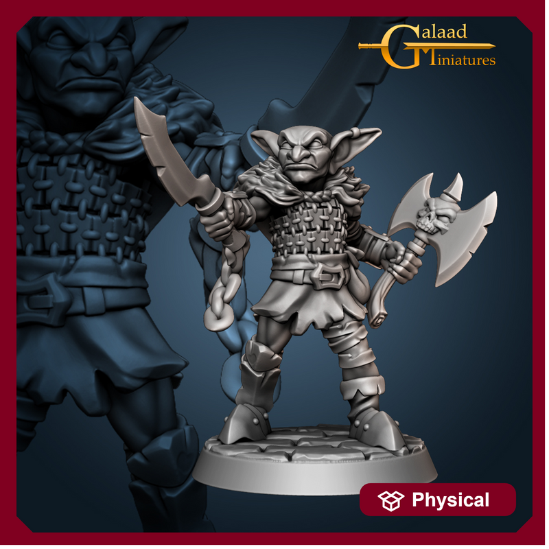 Goblin with dagger and axe