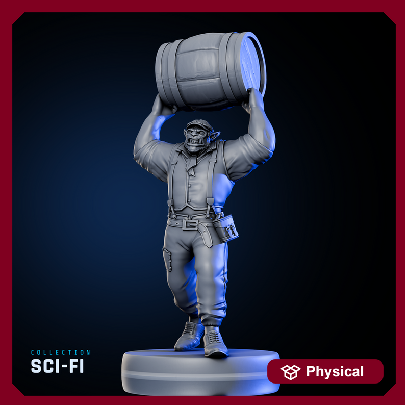 Orc Henchman w/ Barrel - Only-Games