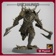Fighter Dual Axes, Light Soldier, Oathbreaker Paladin, Unpainted Miniature| 28mm, 32mm,54mm,75mm,100mm Scales |Dungeons & Dragons Pathfinder - Only-Games