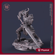 Draconian Oathbreaker Paladin Chaos Knight Unpainted Miniature | 28mm, 32mm,54mm, 75mm, 100mm Scales | D and D | Pathfinder | Flesh of Gods - Only-Games