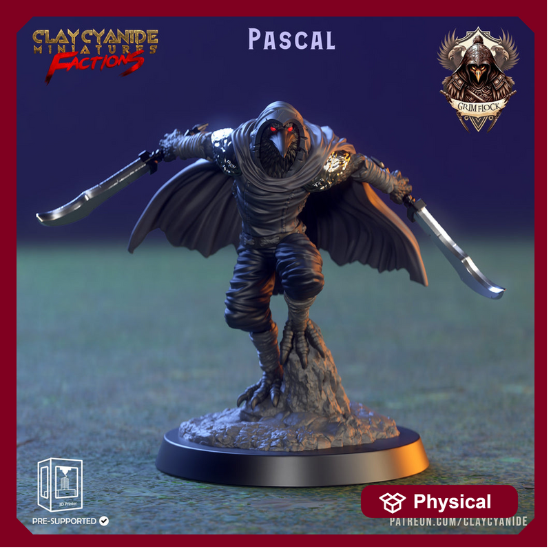 Kenku, Raven Folk Aarakocra  Rogue, Assassin, Ranger | 28mm, 32mm,54mm,75mm Scale Resin Miniature | Dungeons and Dragons | Clay Cyanide - Only-Games