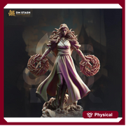 Human Female Sorcerer, Wizard, Cleric | Unpainted Miniature | 28mm, 32mm, 75mm, 100mm Scales | Pathfinder Figure | DnD | Figurine unpainted - Only-Games
