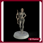 Female Elf, Human Fighter Ranger Sharpshooter, Mini | 28mm,32mm,54mm,75mm,100mm Scale | Resin Dungeons and Dragons D&D 5e  | Pathfinder - Only-Games