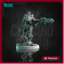 (0206) Male robot android mechanics cyber sci-fi with a rifle