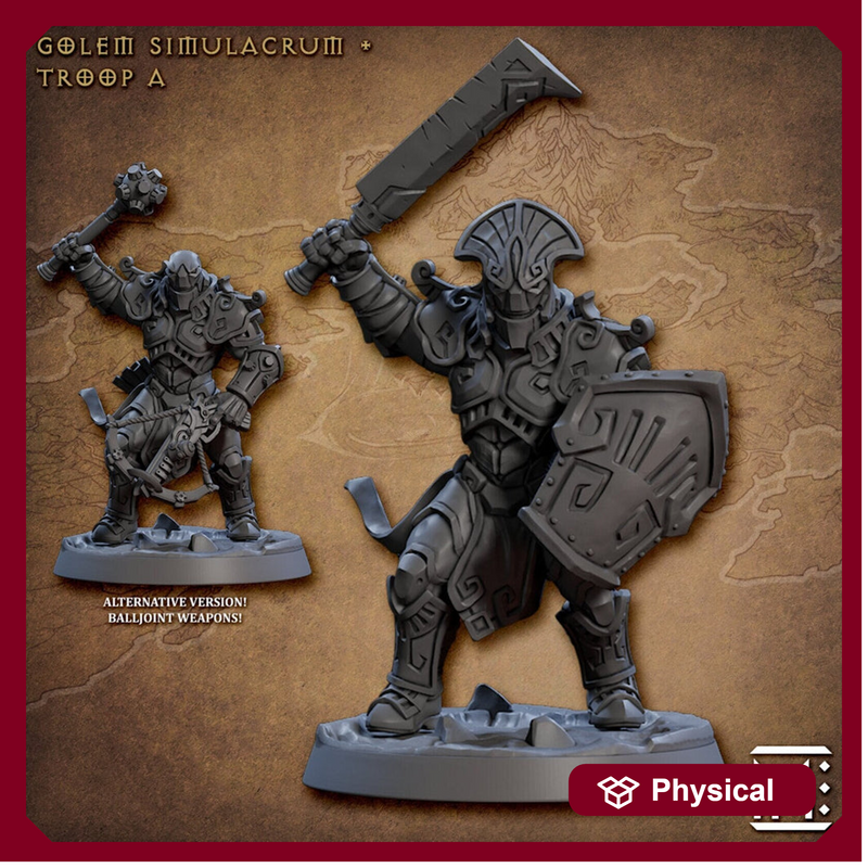 Warforged Paladin, Fighter , Cleric PC NPC  | 28mm, 32mm, 75mm Scale Resin Miniature | Dungeons and Dragons | Auron | Artisan Guild - Only-Games