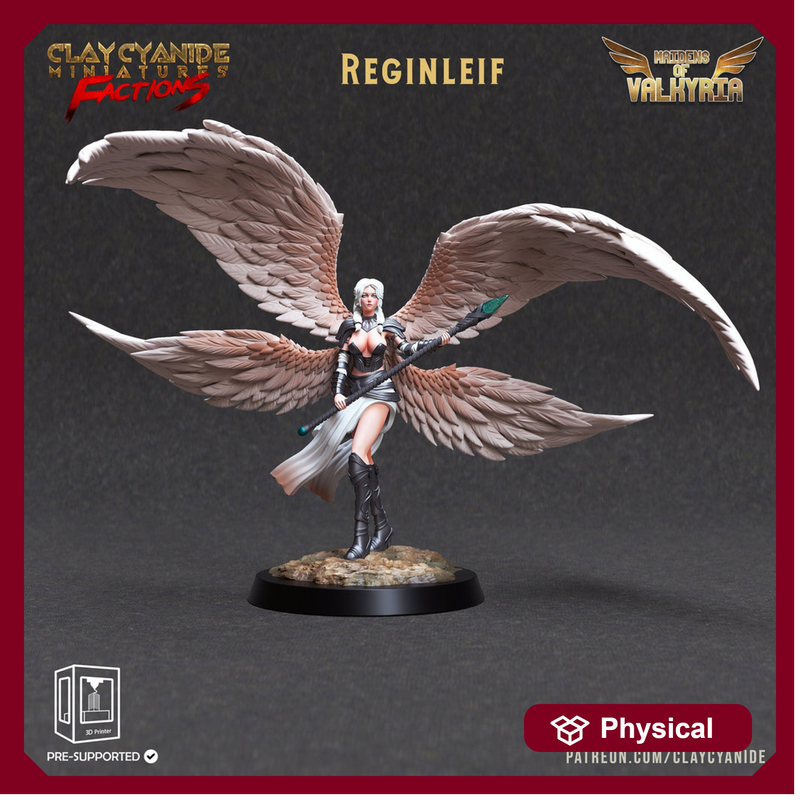 Female Valkyrie Angel Celestial Paladin of Vengeance | 28mm, 32mm, 75mm Scales | Dungeons and Dragons 5e | Pathfinder | Archvillain Games - Only-Games