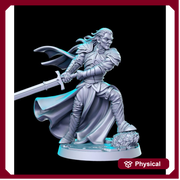 Elven Fighter Paladin | 28mm,32mm,54mm, 75mm,100mm Scale | Dungeons and Dragons Unpainted Resin Figurine mini - D&D 5e | RN Estudio - Only-Games