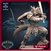 Dragonborn Paladin Sword  | 28mm, 32mm, 75mm Scale Resin Miniature | Dungeons and Dragons D&D 5e  | Pathfinder | Flesh of Gods - Only-Games