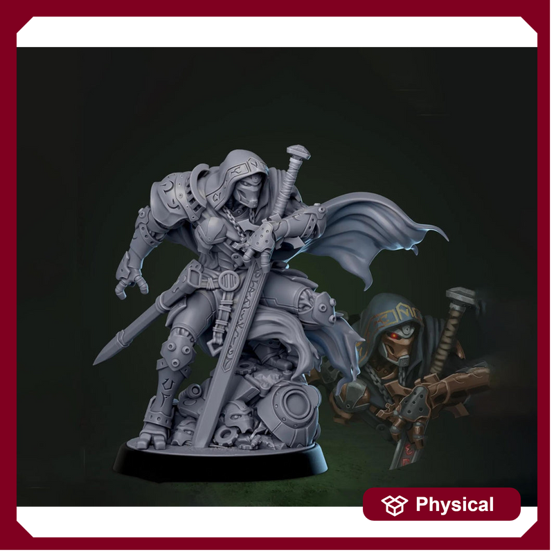 Hooded Knight Errant Miniature Resin RPG Character DnD Pathfinder Tabletop Wargame Figure Unpainted - Only-Games