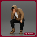 Young Gangster Man With Hoodie Sitting and thinking