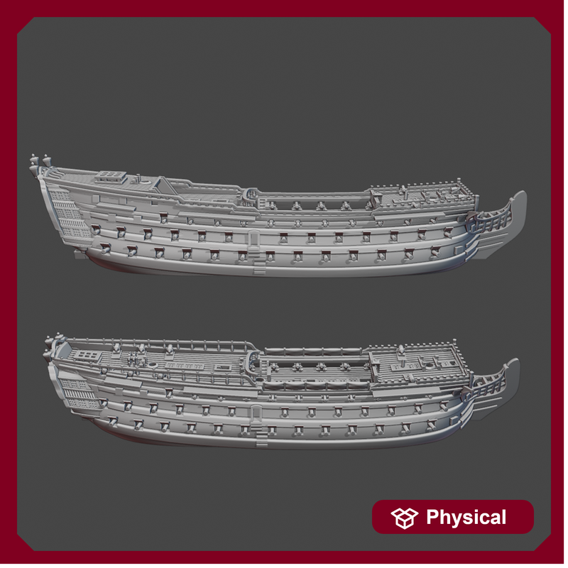1/700 & 1/1200 British 80-gun Three-Decker HMS Cambridge, 1755-1803