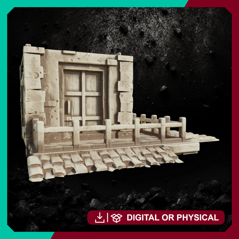 Wooden House with Balcony - Fantasy Village Building STL for DnD & Wargaming