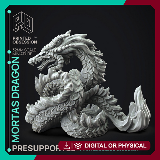 Mortas Dragon - Death Dragon - PRESUPPORTED - 32 mm scale - Only-Games