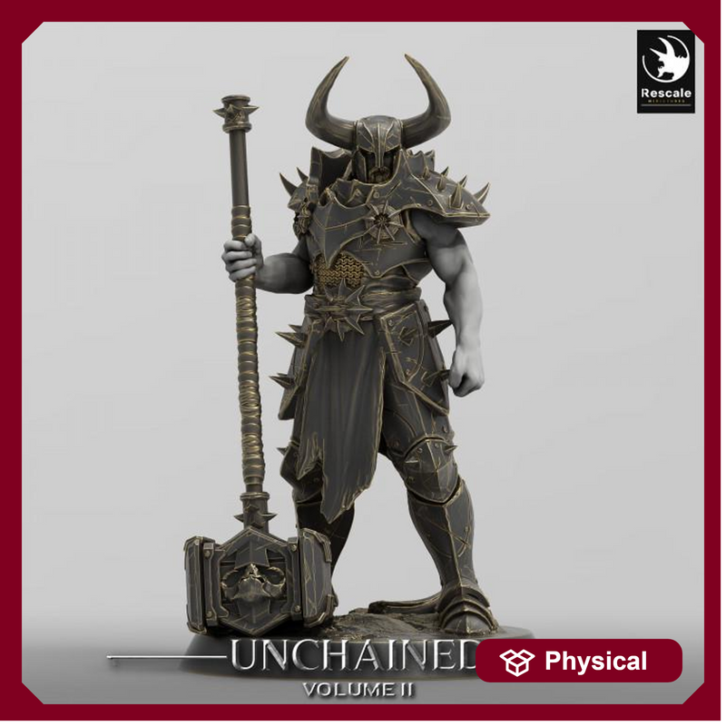 Oathbreaker Paladin, Fighter Battlemaster Maul PC / NPC, DnD 5e Unpainted Mini| 28mm, 32mm,54mm,75mm,100mm Scales | Dungeons & Dragons - Only-Games