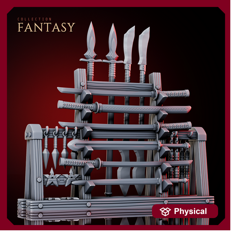 Eastern Temple Weapon Rack - Only-Games