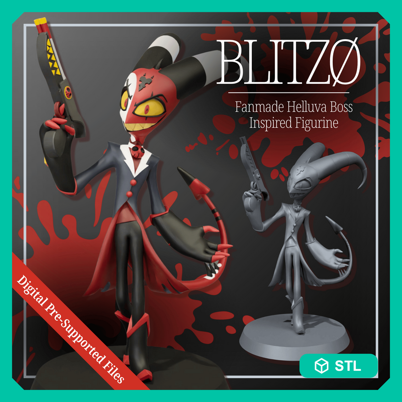 Blitzø Digital Download | Fanmade Helluva Boss Inspired 5" Figurine - Only-Games