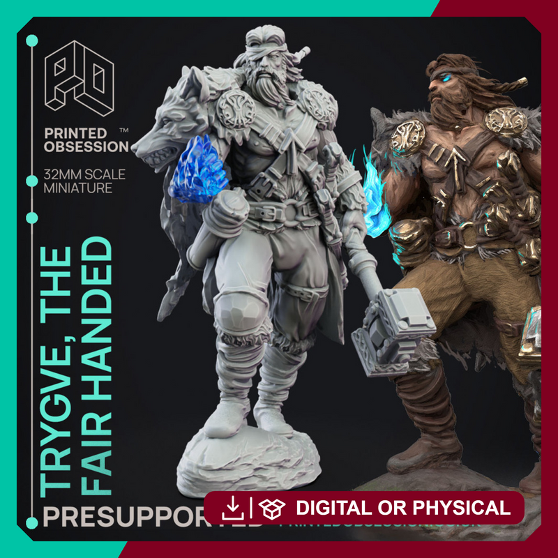 Trygve The Fair Handed - PRESUPPORTED - 32mm Scale - D&D - Only-Games