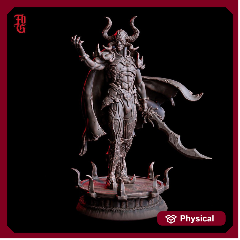 Warlock Miniature | Horned Dark Sorcerer | UNPAINTED Resin DnD Pathfinder - Only-Games