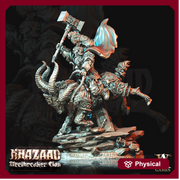 Dwarf Fighter Mounted on Ram | Scale 28mm, 32mm, 75mm | Resin Miniature | Dungeons and Dragons Pathfinder | Figure Painting | - Only-Games