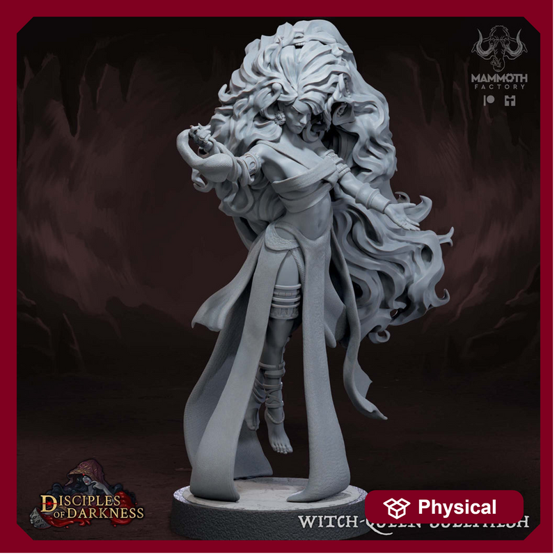 Female Sorcerer Warlock PC or NPC D&D 5e Unpainted | 28mm, 32mm, 50mm,75mm,100mm | Dungeons and Dragons | Pathfinder | Mammoth Factory - Only-Games