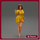 Stylish Beautiful Woman Wearing a V neck Dress