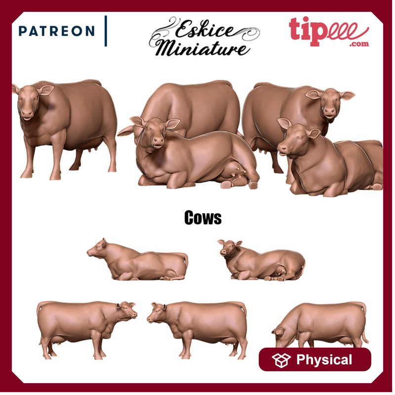 Cows x5 - 28mm - Only-Games