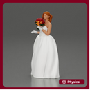 Elegant Bride in White Gown Holding Vibrant Bouquet of Flowers