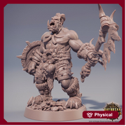 Half-orc Barbarian|  Orc War Chief | Player character | Miniature | Megaboss | D&D| 28mm | 32mm |54mm|75mm|100mm tall Pathfinder | - Only-Games