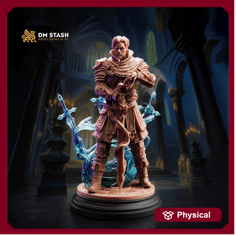 Human Sorcerer Miniature | Arcane Spellcaster | Resin 28mm 32mm 54mm 75mm 100mm - Only-Games