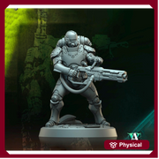 Sci-Fi Miniature Space Soldier Argo Commando |  28mm,32mm Scales & 54mm,75mm,100mm TALL | Resin Mini | Shocktrooper TPG | Archvillain Games - Only-Games