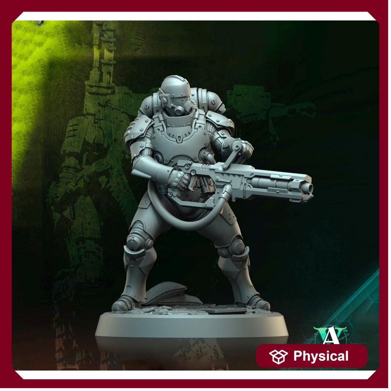 Sci-Fi Miniature Space Soldier Argo Commando |  28mm,32mm Scales & 54mm,75mm,100mm TALL | Resin Mini | Shocktrooper TPG | Archvillain Games - Only-Games