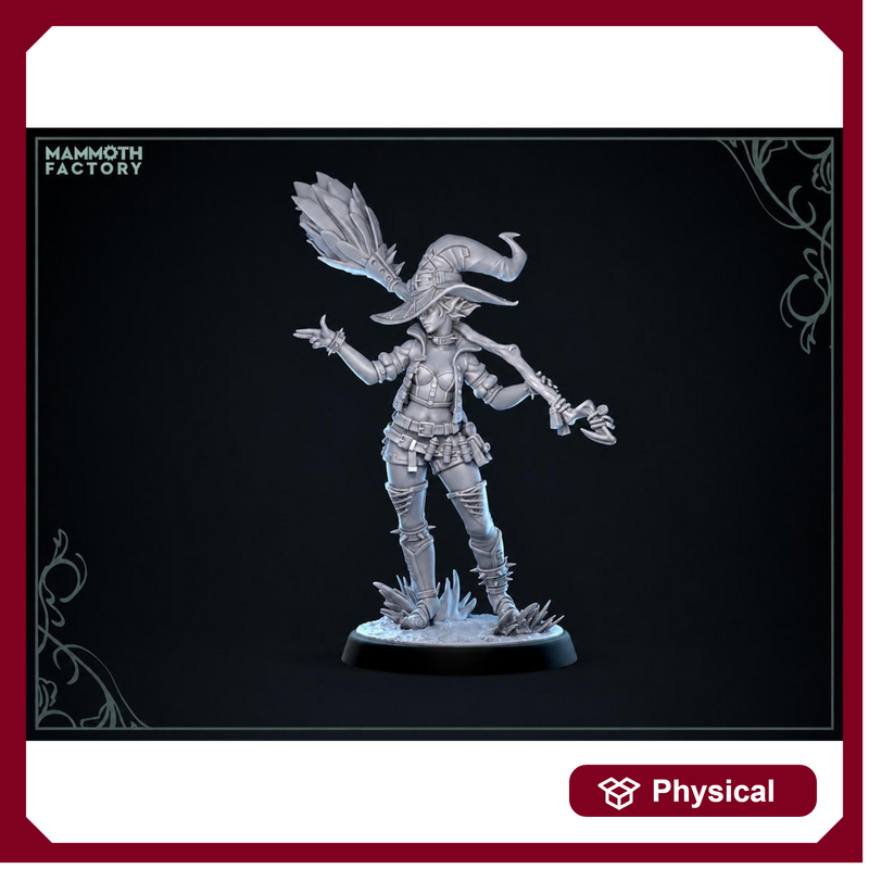Female Elf Witch Miniature | Wizard Mage PC NPC | UNPAINTED Resin - Only-Games