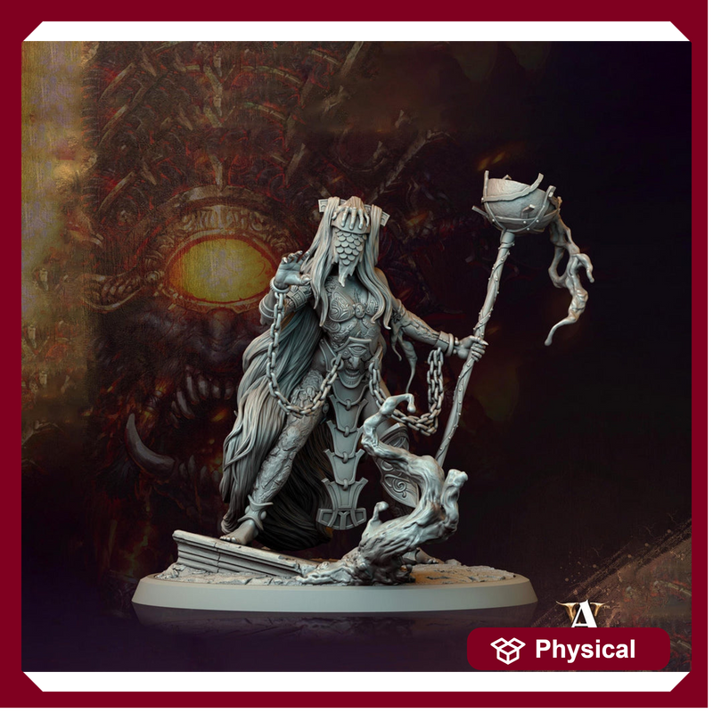 Human Female Sorcerer Warlock Cleric Necromancer |28mm,32mm,54mm,75mm,100mm Scales| Dungeons and Dragons | Pathfinder | Archvillain Games - Only-Games
