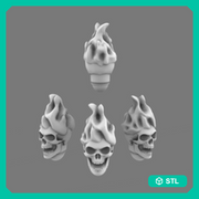 Pumpkin Lords SK V10K Knight Flaming  Skull Heads - Only-Games