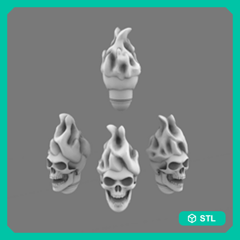 Pumpkin Lords SK V10K Knight Flaming  Skull Heads - Only-Games