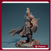 Human Fighter Polearm Master w/ Shield PC/ NPC Unpainted Figure | 28mm,32mm,54mm,75mm,100mm Scales | Dungeons & Dragons Pathfinder |NERIKSON - Only-Games