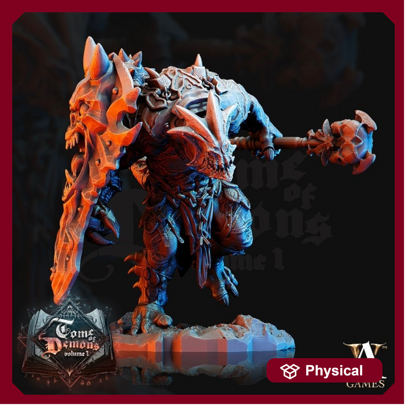 Tanarukk Demon DnD | 70mm | Foot soldier Demon | Skulltaker Daemon Khorne | 32mm scale | Out of the Abyss | Demon | Dungeons and Dragons | - Only-Games