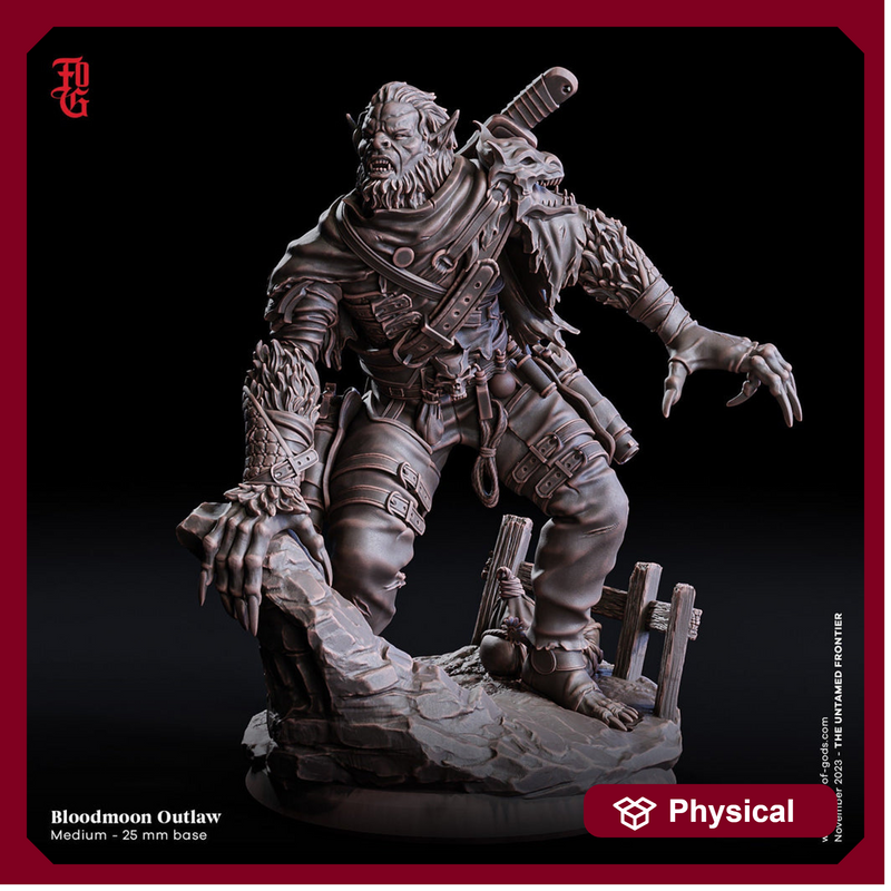 Bugbear Rogue Fighter Barbarian PC NPC | 28mm,32mm,54mm,75mm,100mm Scales | Player Character D&D 5e Pathfinder Figurine | Flesh of Gods - Only-Games