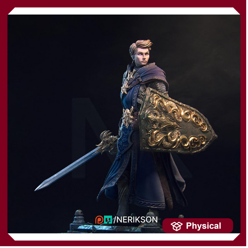 Human Paladin. Cleric, Fighter PC/ NPC Unpainted Figure | 28mm,32mm,54mm,75mm,100mm Scales | Dungeons & Dragons Pathfinder |NERIKSON - Only-Games