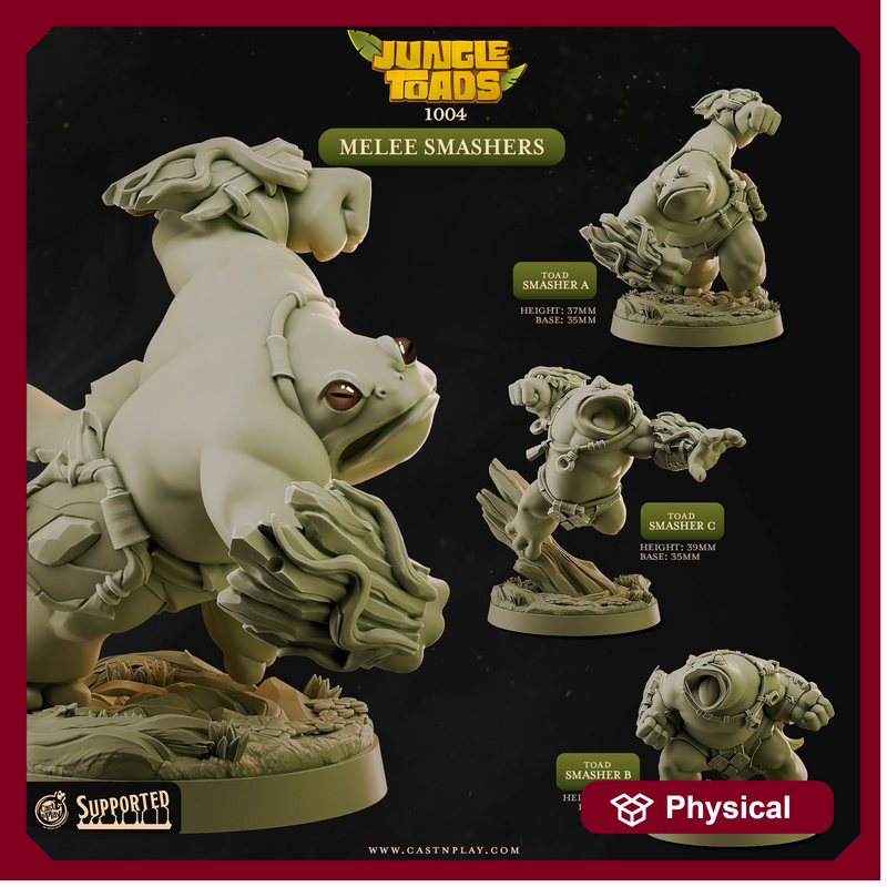 Melee Smashers - Jungle Toads - CastNPlay - Terrain Wargaming D&D DnD 28mm 32mm 40mm 54mm