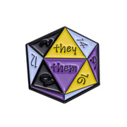 D20 They Them Pin Badge - Only-Games