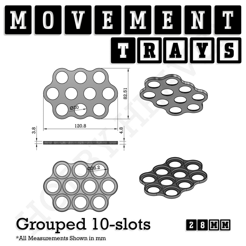 28mm Movement Trays for Tabletop Games | Wargaming | Full Range - Only-Games