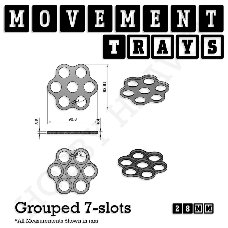 28mm Movement Trays for Tabletop Games | Wargaming | Full Range - Only-Games