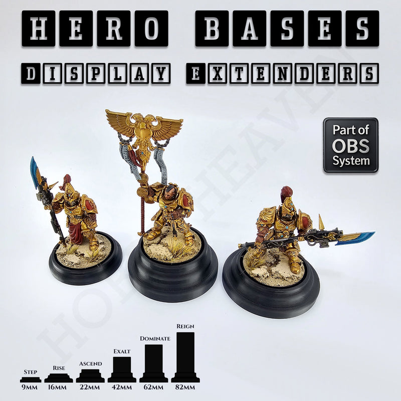 Hero Bases Display Extenders | Squares and Rectangles | Convert Gaming Bases to Display Bases & Plinths - Only-Games