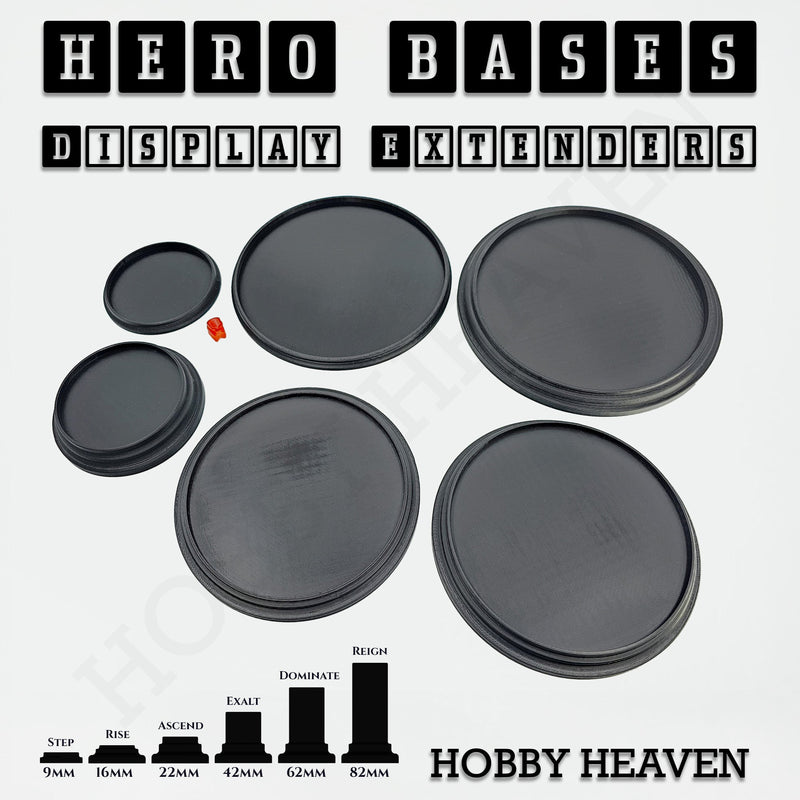 Hero Bases Display Extenders | Squares and Rectangles | Convert Gaming Bases to Display Bases & Plinths - Only-Games