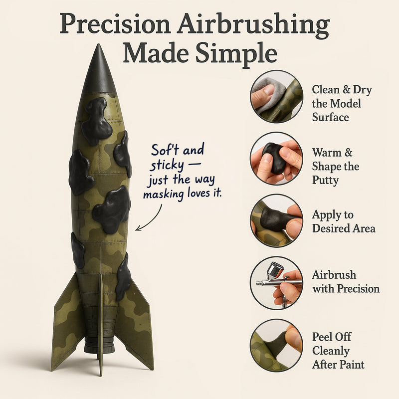 Elastic Masking Putty for Airbrushing – Reusable Camouflage Tool | Hobby Heaven HHP-1001 - Only-Games