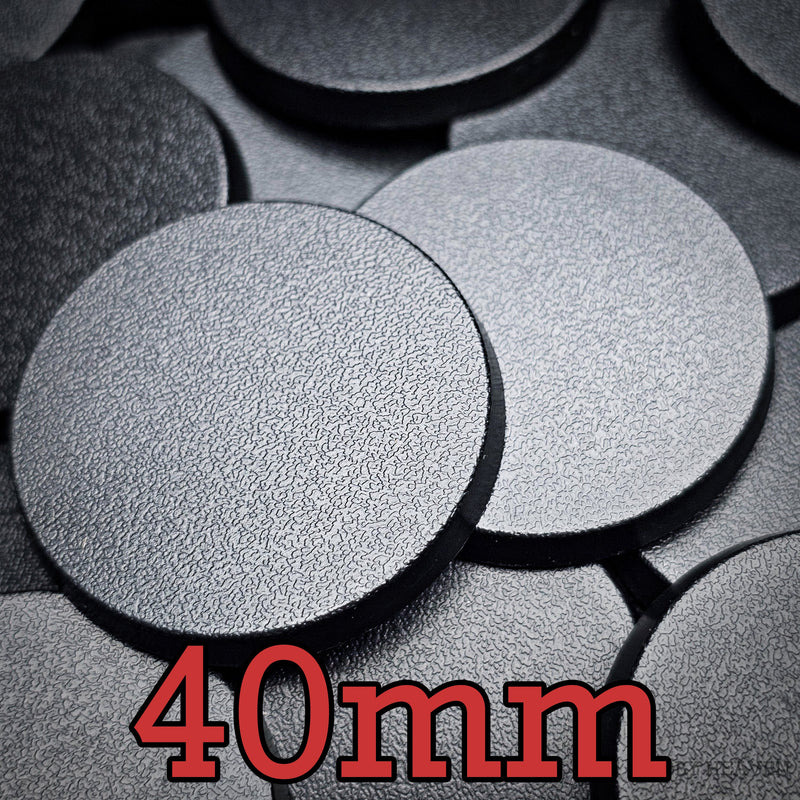 40mm Round Bases | Plain Black Plastic Bases for Wargames| Miniature Wargaming Bases - Only-Games